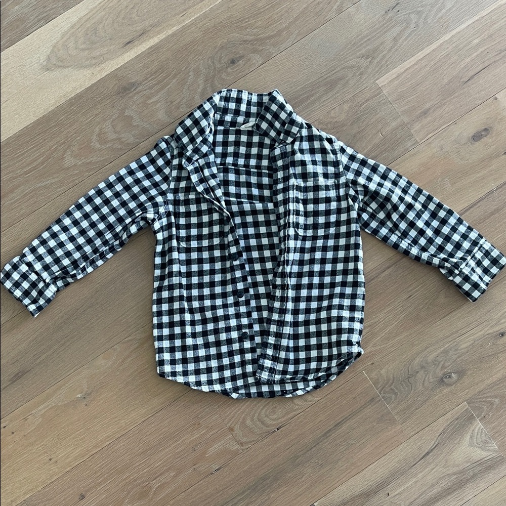 Gap Kids Black and White Flannel Shirt